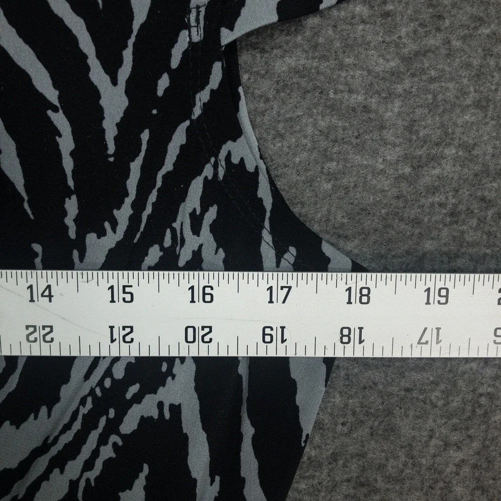 Y2K En Focus Studio Dress Zebra Print Belted Black Knee Length Womens Size 8 - Picture 5 of 7